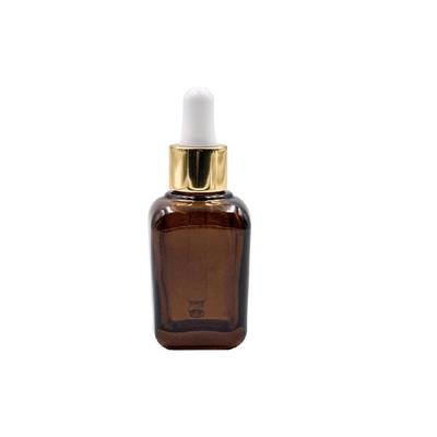 hot selling 30ml amber square glass dropper bottle for essential oil