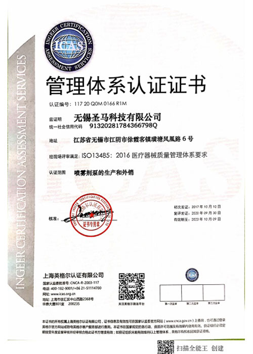 Quality Management System Certificate